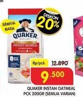 Promo Harga Quaker Oatmeal Instant 200 gr - Superindo