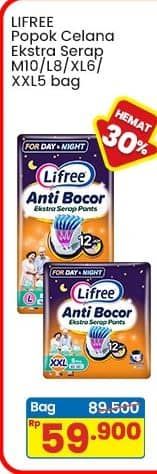 Promo Harga Lifree Popok Celana Ekstra Serap M10, L8, XL6, XXL5 5 pcs - Indomaret