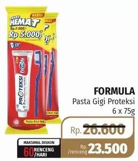 Promo Harga FORMULA Pasta Gigi per 6 pcs 75 gr - Lotte Grosir