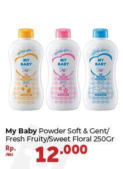Promo Harga MY BABY Baby Powder Soft Gentle, Fresh Fruity, Sweet Floral 250 gr - Carrefour