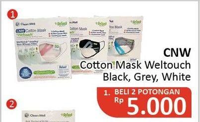 Promo Harga CNW Masker Black, Grey, White per 2 pouch - Alfamidi