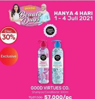 Promo Harga GOOD VIRTUES  CO Shampoo/ Conditioner 300 mL  - Guardian