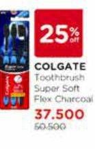Promo Harga COLGATE Toothbrush Charcoal Super Soft 1 pcs - Watsons