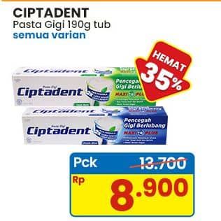 Promo Harga Ciptadent Pasta Gigi Maxi 12 Plus All Variants 190 gr - Indomaret