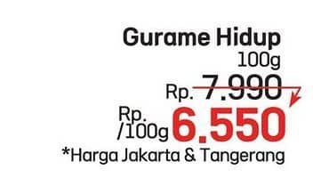 Promo Harga Ikan Gurame Hidup per 100 gr - LotteMart