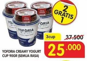Promo Harga YOFORIA Yoghurt All Variants per 3 pcs 90 ml - Superindo