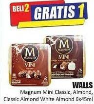 Promo Harga WALLS Magnum Mini Classic Almond, Classic Almond White per 6 pcs 45 ml - Hari Hari