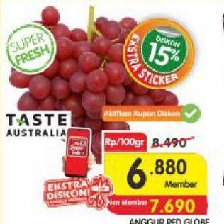 Promo Harga My Fruit Anggur Red Globe All Variants 500 gr - Indomaret