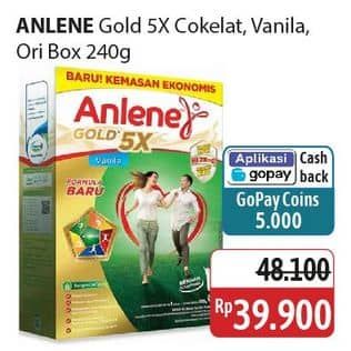 Promo Harga Anlene Gold Plus 5x Hi-Calcium Original, Coklat, Vanila 240 gr - Alfamidi