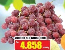 Promo Harga Anggur Red Globe Chile per 100 gr - Hari Hari