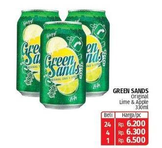 Promo Harga Green Sands Minuman Soda Lime Apple 330 ml - Lotte Grosir