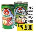 Promo Harga ABC Sardines Saus Tomat, Saus Cabai, Saus Ekstra Pedas 155 gr - Hypermart