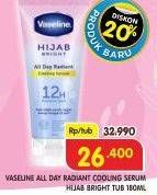 Promo Harga VASELINE Hijab Bright Cooling Body Serum 180 ml - Superindo