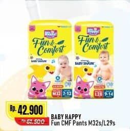 Promo Harga Baby Happy Baby Diapers Pants Fun & Comfort M32, L28 28 pcs - Alfamart