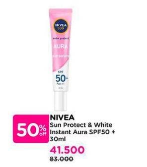 Promo Harga Nivea Sun Face Serum SPF50+ Instant Aura 30 ml - Watsons