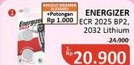 Promo Harga ENERGIZER Coin Battery ECR 2025 BP2, ECR 2032 BP2  - Alfamidi