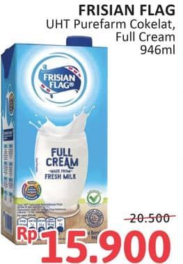 Promo Harga Frisian Flag Susu UHT Purefarm Swiss Chocolate, Full Cream 946 ml - Alfamidi