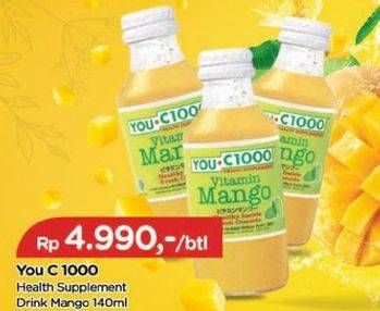 Promo Harga YOU C1000 Health Drink Vitamin Mango 140 ml - TIP TOP