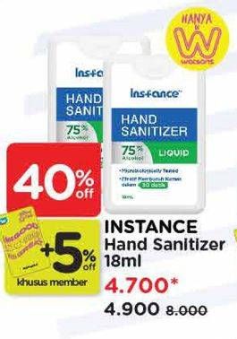 Promo Harga Instance Hand Sanitizer Liquid Spray 18 ml - Watsons