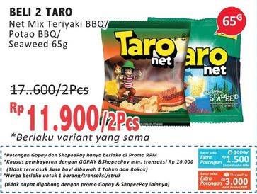 Promo Harga TARO Net Mix Teriyaki Barbeque, Potato BBQ, Seaweed per 2 pcs 65 gr - Alfamidi