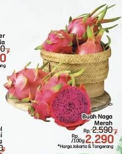 Promo Harga Buah Naga Merah per 100 gr - LotteMart