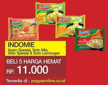 Promo Harga INDOMIE Mi Kuah Ayam Spesial, Soto Mie, Soto Spesial, Soto Lamongan per 5 pcs - Yogya