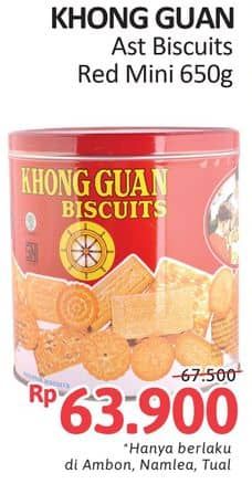 Promo Harga Khong Guan Assorted Biscuit Red Mini 650 gr - Alfamidi