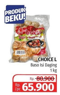 Promo Harga CHOICE L Bakso Sapi Daging 1000 gr - Lotte Grosir