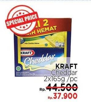 Promo Harga KRAFT Cheese Cheddar Special Pack per 2 pcs 165 gr - LotteMart