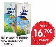 Promo Harga ULTRA MILK Susu UHT Chocolate, Plain 1000 ml - Superindo