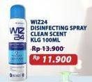 Promo Harga WIZ 24 Disinfectant Spray Surface & Air Clean 100 ml - Superindo