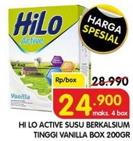Promo Harga HILO Active Vanilla 200 gr - Superindo