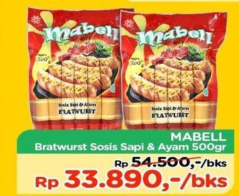 Promo Harga MABELL Bratwurst Sosis Sapi & Ayam 500gr  - TIP TOP