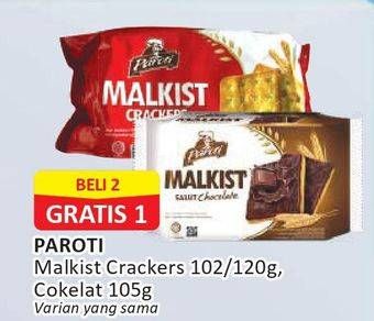 Promo Harga PAROTI Malkist Crackers 102 gr - Alfamart