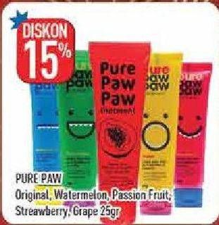 Promo Harga PURE PAW PAW Ointment Original, Watermelon, Passion Fruit, Strawberry, Grape  - Hypermart