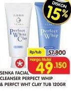 Promo Harga SENKA Perfect Whip Facial Foam/Perfect White Clay 120ml  - Superindo