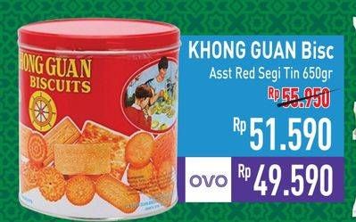 Promo Harga Khong Guan Assorted Biscuit Red Mini 650 gr - Hypermart