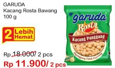 Promo Harga GARUDA Rosta Kacang Panggang Rasa Bawang per 2 pouch 100 gr - Indomaret
