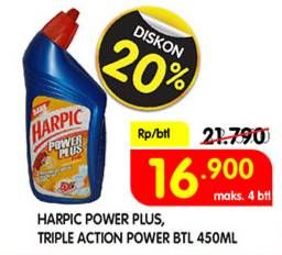 Promo Harga HARPIC Pembersih Kloset Power Plus Orange, Power Plus Original, Power Plus Rose 450 ml - Superindo