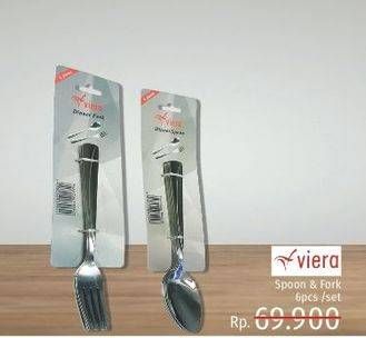 Promo Harga VIERA Spoon / Fork 6 pcs - LotteMart