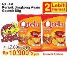 Promo Harga QTELA Keripik Singkong Keriting Ayam Geprek 80 gr - Indomaret