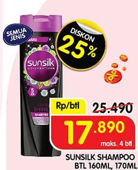 Promo Harga Sunsilk Shampoo All Variants 160 ml - Superindo