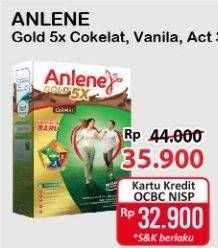 Promo Harga Anlene Gold Plus 5x Hi-Calcium Coklat, Original 250 gr - Alfamart