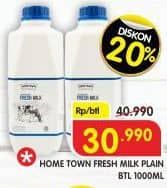 Promo Harga Hometown Fresh Milk Plain 1000 ml - Superindo