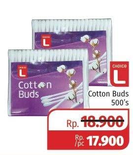 Promo Harga CHOICE L Cotton Buds 500 pcs - Lotte Grosir