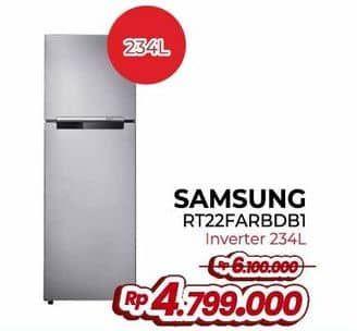 Promo Harga Samsung RT22FARBDB1/SE Kulkas 2 Pintu dengan Digital Inverter 234L   - Yogya