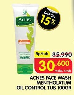Promo Harga ACNES Facial Wash Oil Control 100 gr - Superindo