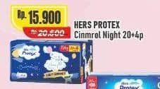 Promo Harga Hers Protex Comfort Night Wing 30cm, Wing 35cm 24 pcs - Alfamart