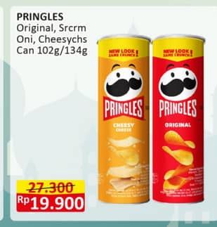 Promo Harga Pringles Potato Crisps Original, Sour Cream Onion, Cheesy Cheese 107 gr - Alfamart