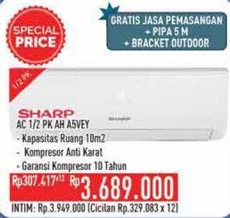 Promo Harga SHARP AH-A5VEY | AC 1/2PK  - Hypermart